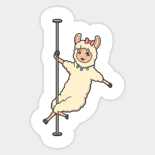 Llama on pole dance pole - Pole Fitness Sticker